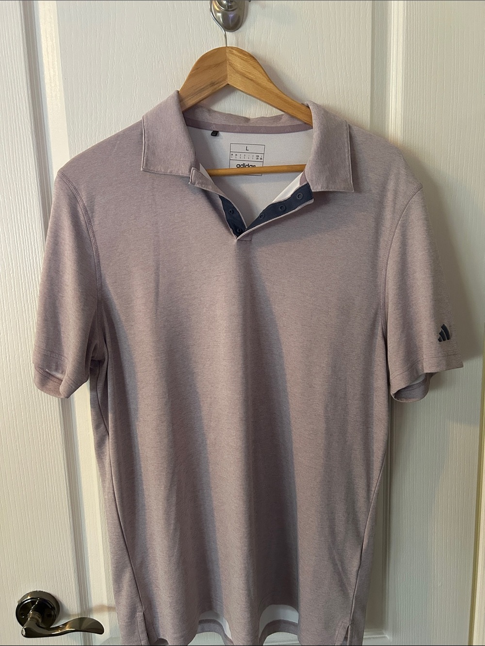 adidas Men's Mauve Polo with Contrast Placket